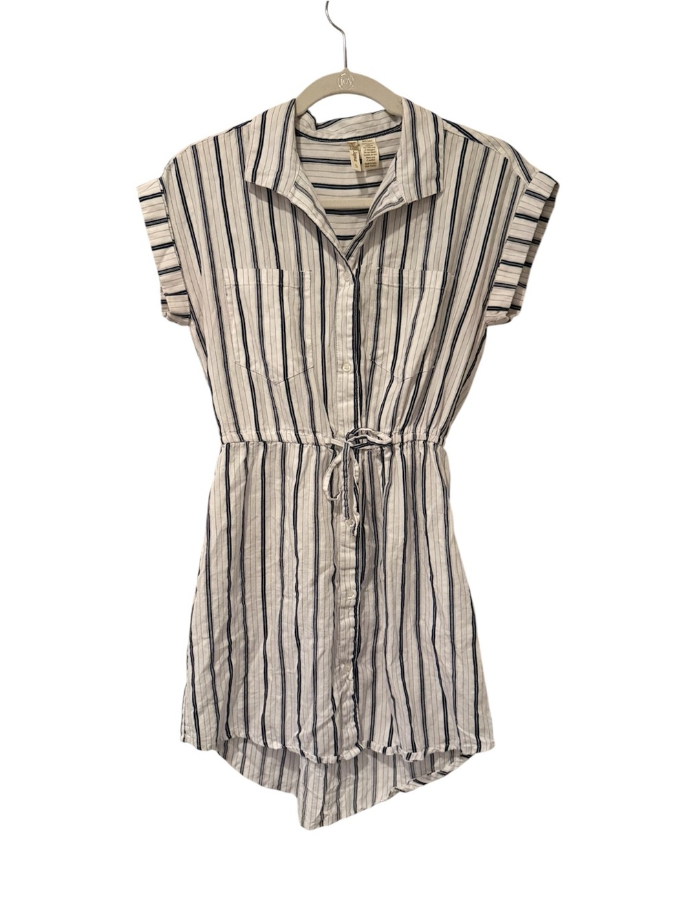 Japna Stripe 100% Cotton Dress Coastal Grandma Button down‎ Shirt Style S